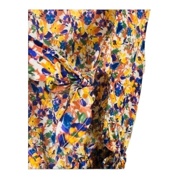 4/$45 AMERICAN APPAREL Yellow Blue Floral Sleeveless Mini Open Back Dress XS - Picture 6 of 8